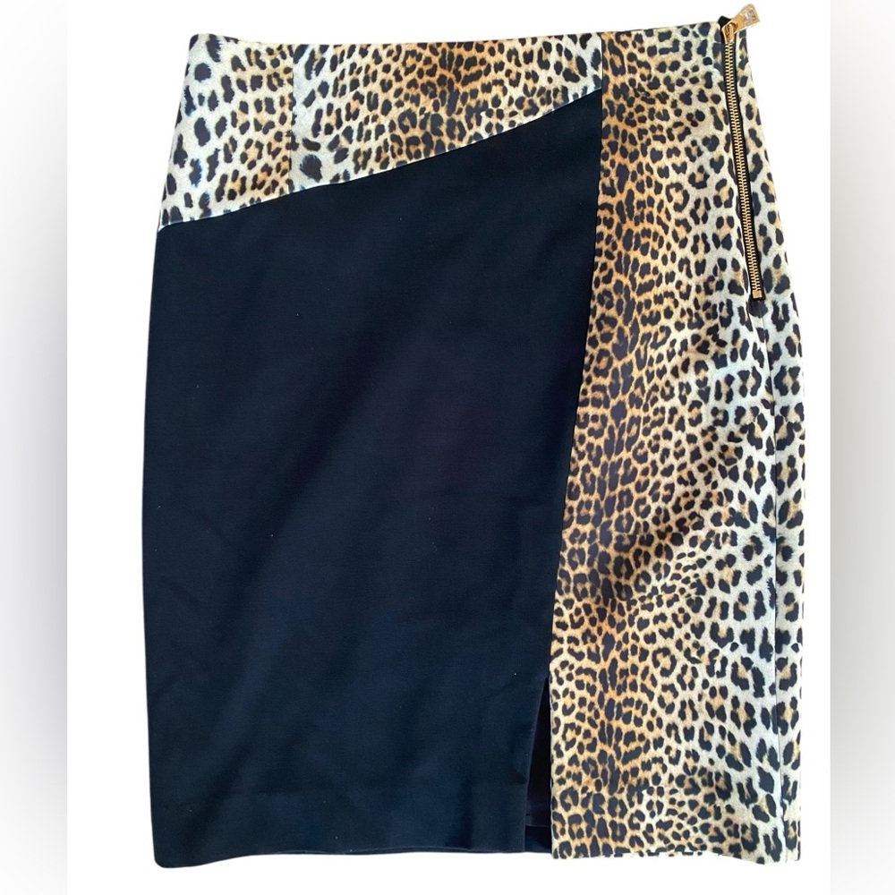 NWOT Per Se Pencil Skirt 10 Women Leopard Printed Lined Knee Length